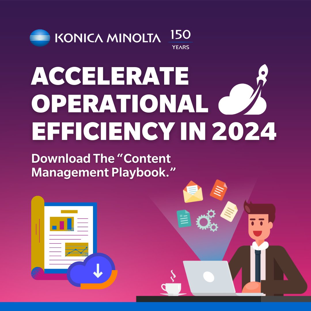 KonicaMinoltaUS's tweet photo. SMBs, have you downloaded the "Content Management Playbook" yet? 📈 🚀 https://t.co/jcxWeVXesD
Its insights will help your business take data-driven action to accelerate operational efficiency in ways you never thought possible...
Get it today!
#SMBs #autotmation #dx https://t.co/BnGVJnwlNh