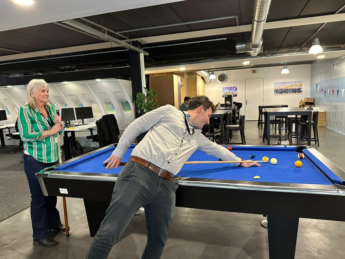 ScarecrowGroup_'s tweet photo. A few of our staff are off visiting our parent company, Robin Radar, in the Netherlands this week. Lots to do, but there’s time to play as well as work. Nathan would very much like you all to know that he made this shot. https://t.co/zFK0EjtwXY