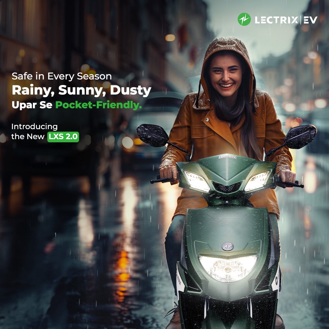 LectrixEV's tweet image. Hard on the weather, easy on the pocket!
Choose the new LXS 2.0 and say goodbye to weather woes with its IP67 rating.
#LectrixEV #NewLaunch #Launch #SmartScooter