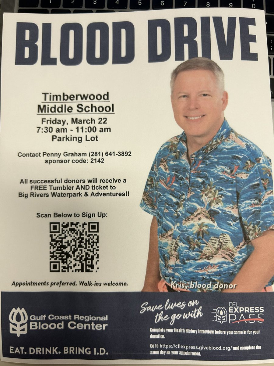 Blood Drive 3/22. Come join us!