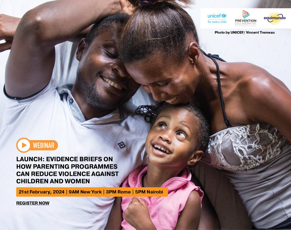 ICS_SP's tweet photo. This evening our ED @BeatriceOgutu will participate in a vital webinar by @Prevent_Collab, @equimundo_org and @UNICEF , exploring the crucial role of parenting programs in fighting violence against women & children.
Register here:
https://t.co/IVGnG48Whu……
#ParentingWell https://t.co/7jrrWFxPWa