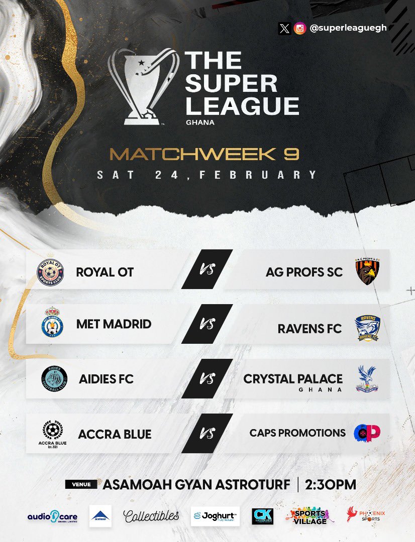 superleaguegh's tweet image. The date is set! #TheSuperLeagueGh MatchWeek 9 is upon us. ⚽️

More football magic from #TheLeagueofChampions 🏆