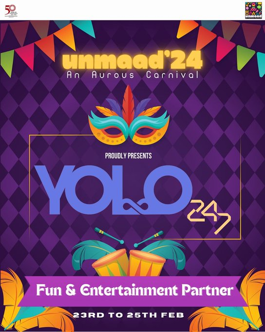 Dive into joyous moments with #YOLO247, our fun and entertainment partner at Unmaad’24! 🌟 

Register now via bit.ly/TW_Yolo247

#Unmaad2024 #YOLO247 #FunPartner #culturalfest #collegefestival #culturalfestival #instafest #collegefest #missingcollegelife #collegeevent