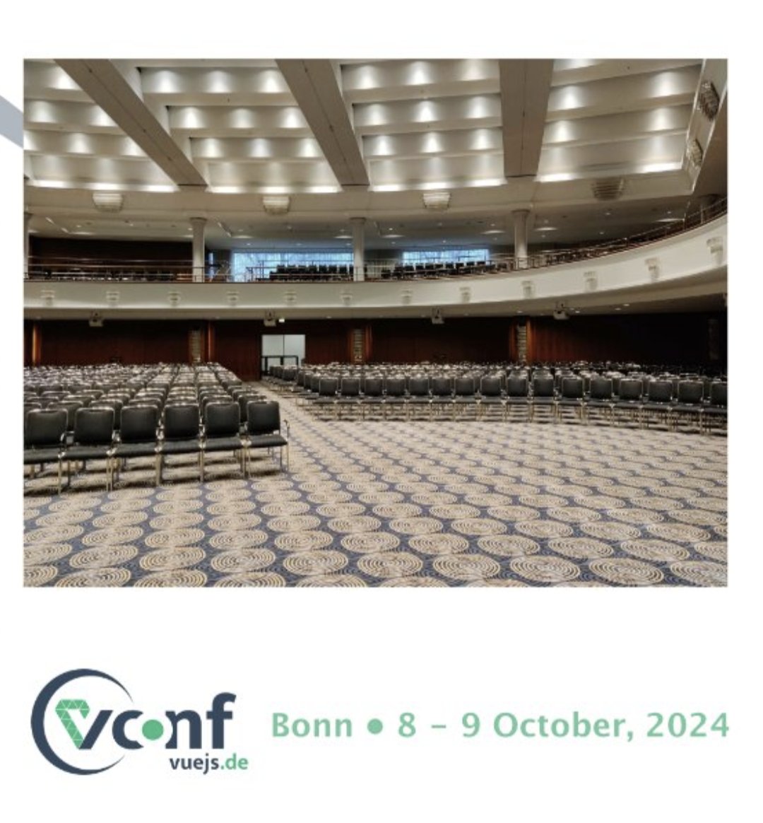 webdave_de's tweet image. Did you get the news?
#vuejsdeconf will take place October 08.-09. in Bonn.

I&apos;m so hyped.
Looking forward to meet you there.
CFP will start soon.
#communityrocks #vue @vuejs @vue_js_de @VuejsHamburg @vuejsdresden