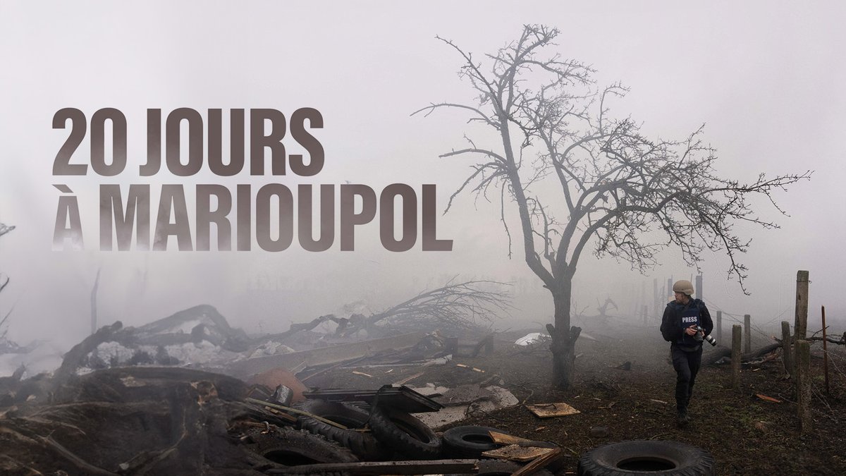 "20 jours à Marioupol", réalisé par Mstyslav Chernov.

Une équipe de reporters ukrainiens, piégée dans la ville assiégée de Marioupol, filme l’enfer de l'invasion russe.

BAFTA du meilleur documentaire et nommé aux Oscars 2024. 

👉 bit.ly/20JoursAMariou…