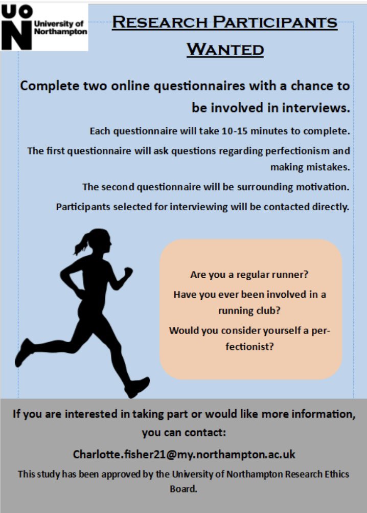 ‼️ CALLING ALL #RUNNERS ‼️

🗣️ Please #retweet 

My dissertation student is completing important research exploring #perfectionism &amp; #motivation in runners. 

Link to survey in the tweet below. 

Please considering sharing with your running peers. Thank you!