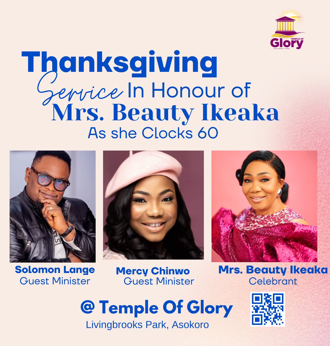 togabj's tweet photo. Special Invitation! 
Please join us Tomorrow at 12noon to celebrate and offer quality thanks to God for the life of our beloved Mummy Beauty Ikeaka as she Clocks 60. Be there!! https://t.co/e0k6u6AT67