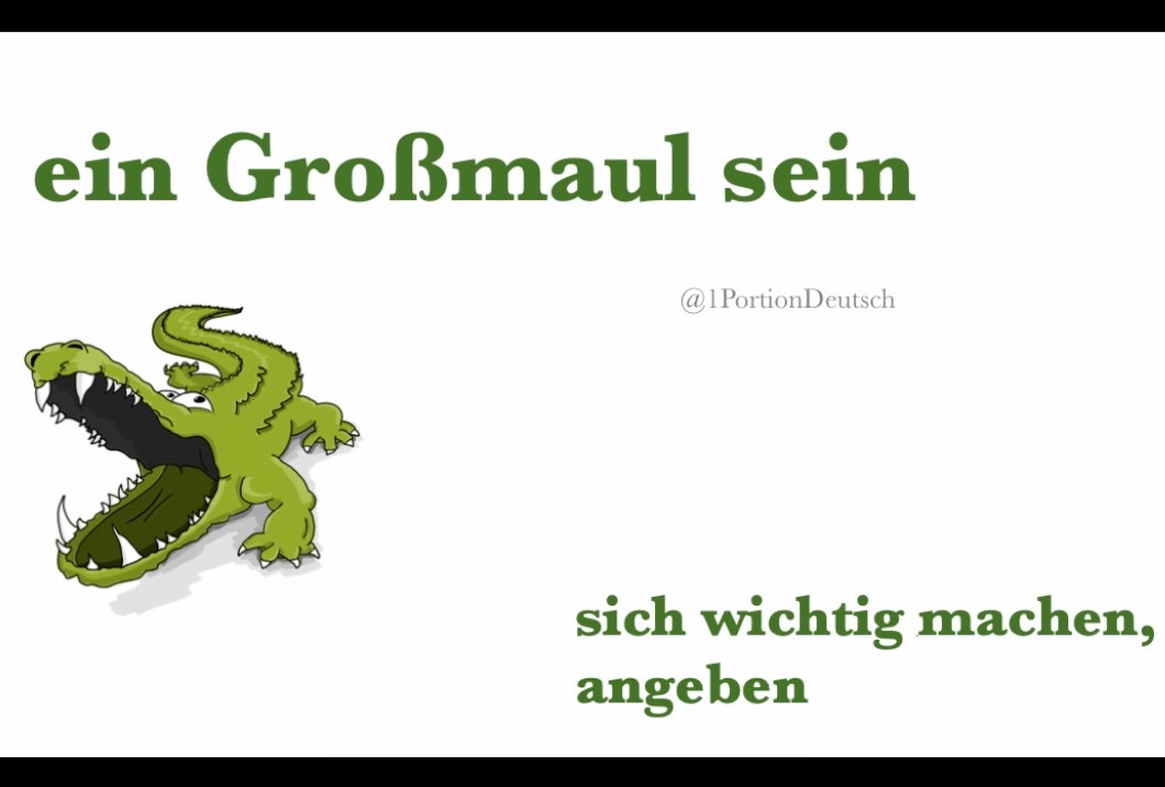1PortionDeutsch's tweet photo. #WortdesTages #Deutschlernen #Umgangssprache #LearnGerman 

Großmaul, das - bigmouth / loudmouth

Solche Typen kennen wir alle, oder? 🙄 https://t.co/CXehmOfd3Y