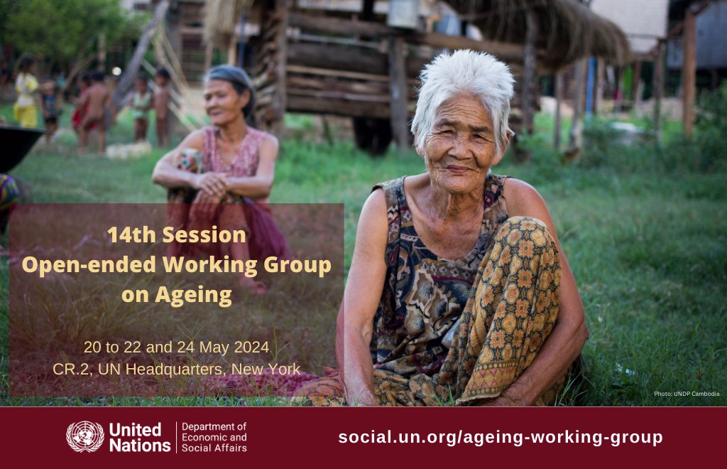 UN For Ageing (@un4ageing) on Twitter photo 📢 Mark your calendar!
The 14th Open-ended Working Group on #Ageing will be held in CR.2 at the <a href="/UN/">United Nations</a> Headquarters in New York from May 20 to 22 and May 24, 2024.
Learn more: bit.ly/oewg14-ageing
#OEWG #EveryoneIncluded 📢 Mark your calendar!
The 14th Open-ended Working Group on #Ageing will be held in CR.2 at the <a href="/UN/">United Nations</a> Headquarters in New York from May 20 to 22 and May 24, 2024.
Learn more: bit.ly/oewg14-ageing
#OEWG #EveryoneIncluded