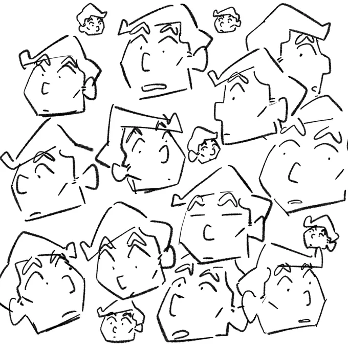無表情に決まったからいろんなの描いたけど気狂うわ 