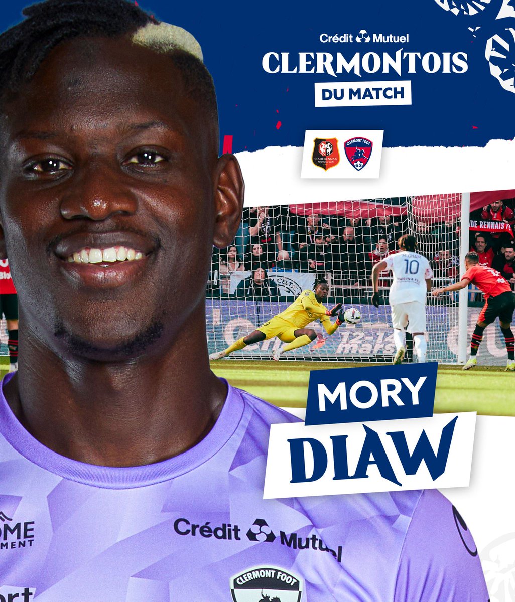 ClermontFoot's tweet photo. Après #SRFCCF63, vous avez élu Mory Diaw comme 𝐂𝐥𝐞𝐫𝐦𝐨𝐧𝐭𝐨𝐢𝐬 𝐝𝐮 𝐌𝐚𝐭𝐜𝐡 ⚔🔴🔵 https://t.co/c0GQB657YE