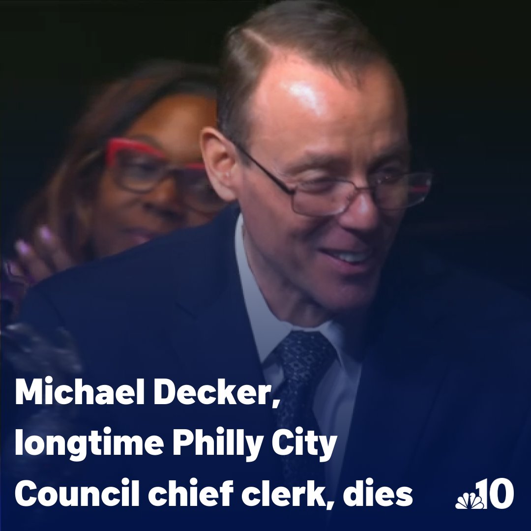 NBC10 Philadelphia (@nbcphiladelphia) on Twitter photo "A diligent public servant and a cornerstone in City Council."
<a href="/PHLCouncil/">PHLCouncil</a> President Kenyatta Johnson and other city leaders are mourning the unexpected death of Michael Decker, Council's longtime chief clerk. on.nbc10.com/simz3UM "A diligent public servant and a cornerstone in City Council."
<a href="/PHLCouncil/">PHLCouncil</a> President Kenyatta Johnson and other city leaders are mourning the unexpected death of Michael Decker, Council's longtime chief clerk. on.nbc10.com/simz3UM