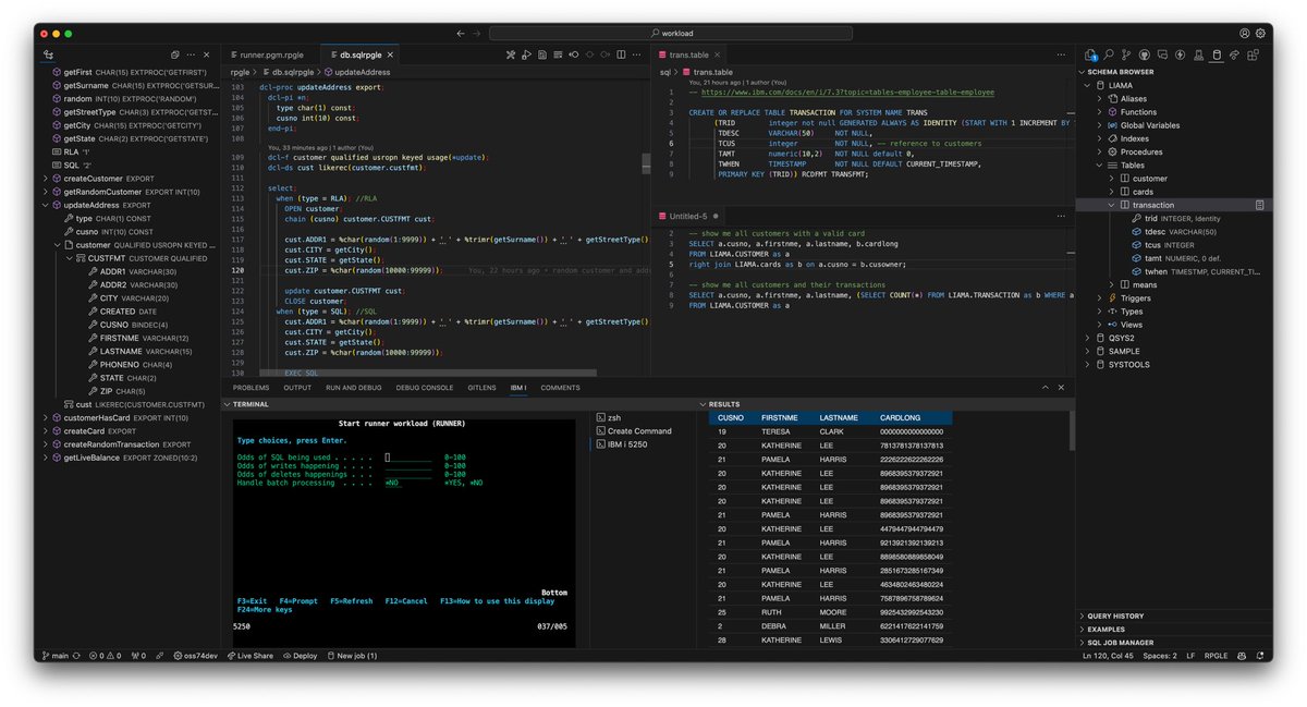 In 2017 this was the open source IDE for IBM i. This is what it looks like in 2024. I can assure you the code looks better too!! Happy 3rd birthday Code for #ibmi 🎉