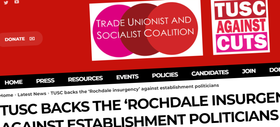 TUSCoalition's tweet photo. #TUSC has announced its support for @georgegalloway’s ‘insurgent campaign’ against the establishment politicians in next week’s Rochdale by-election. Full statement at: https://t.co/KYAVv8Rjtj https://t.co/2XUzUjMq9k