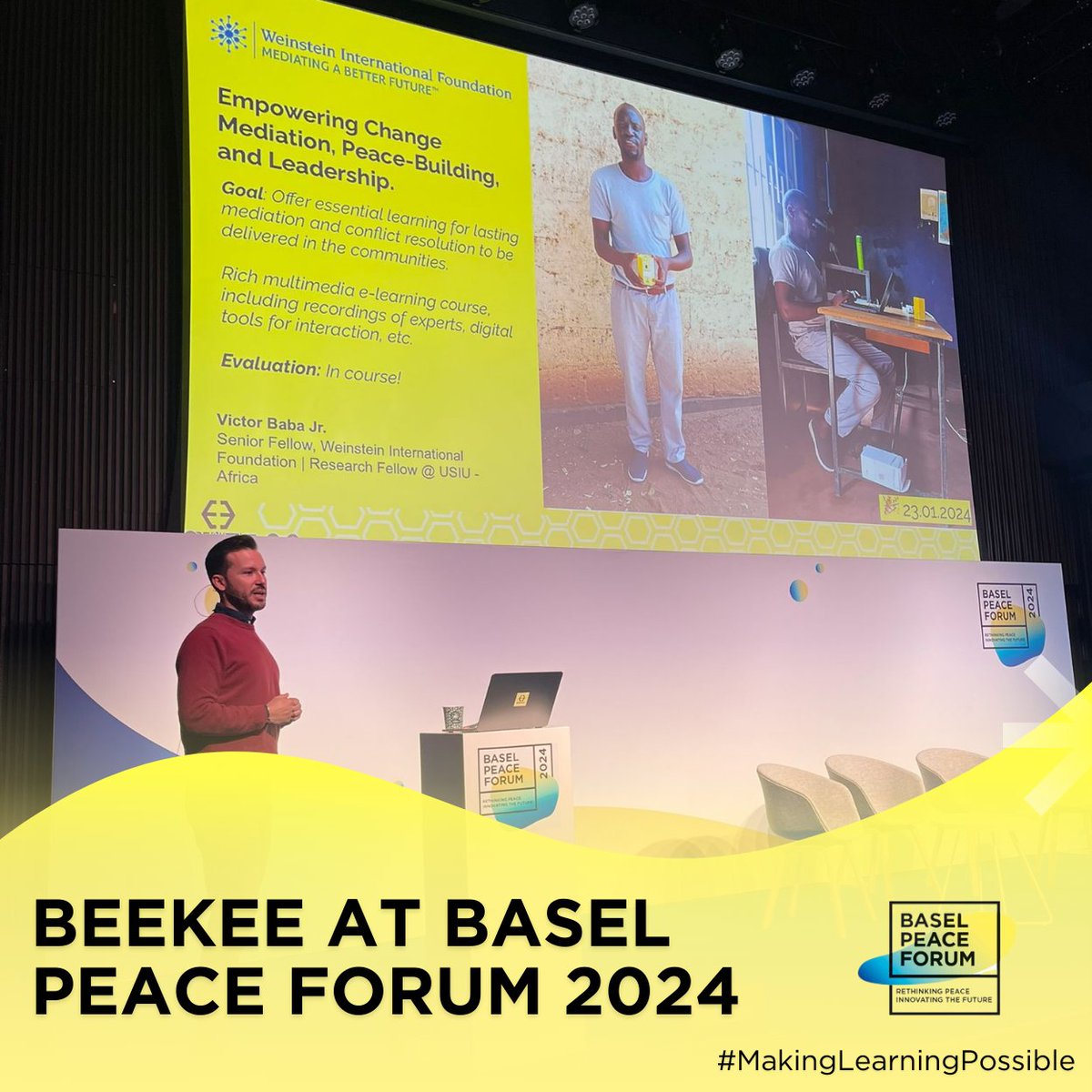 Reflecting on the <a href="/baselpeaceforum/">Basel Peace Forum</a> badge I found today, how quickly a month has passed! 🐝 As I continue to digest #BPF24 1️⃣Can't wait for 2025's edition! 2️⃣ Education is a violence antidote🫂 3️⃣ EdTech online &amp; offline is key in expanding peace initiatives <a href="/beekee_official/">Beekee</a>