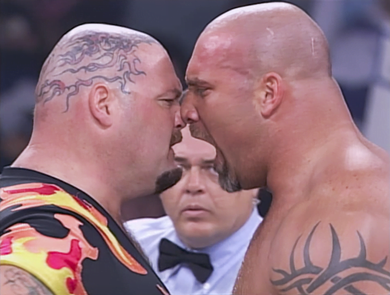 wrestle_hist's tweet photo. 2/21/1999
Goldberg defeated Bam Bam Bigelow at SuperBrawl IX from the Oakland Arena in Oakland, California.
#WCW #SuperBrawlIX #Goldberg #BillGoldberg #BamBamBigelow #TheBeastFromTheEast https://t.co/7UX4ySYwci