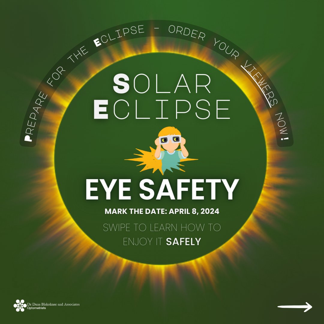 drdanab's tweet photo. ☀️ Protect your eyes during the upcoming solar eclipse! Our optometry clinic is here to help guide you on safe viewing practices. 

😎 Your vision matters, so let's enjoy this celestial event responsibly!

#eyehealth #solareclipse2024 #solareclipse #optometry #visioncare #oshawa https://t.co/frTotOQeZZ