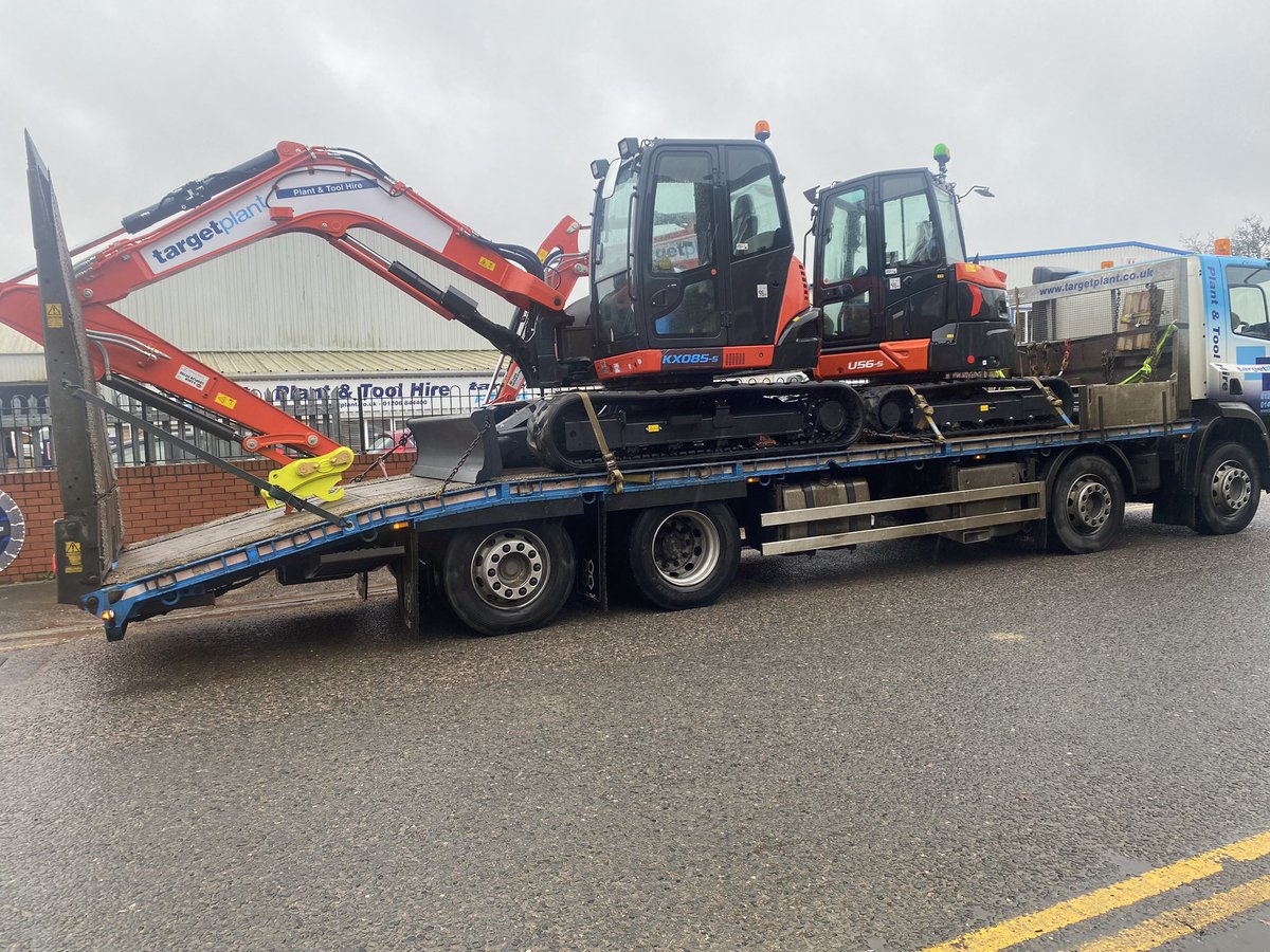 targetplant's tweet photo. BRAND NEW!! Two new additions for us here at Target plant as we continue to expand our ever growing fleet. One brand new KX85-5, 8 tonne excavator, and one U56-5, 5 tonne excavator. Ready for immediate hire! https://t.co/Eu7KXBGoFy
