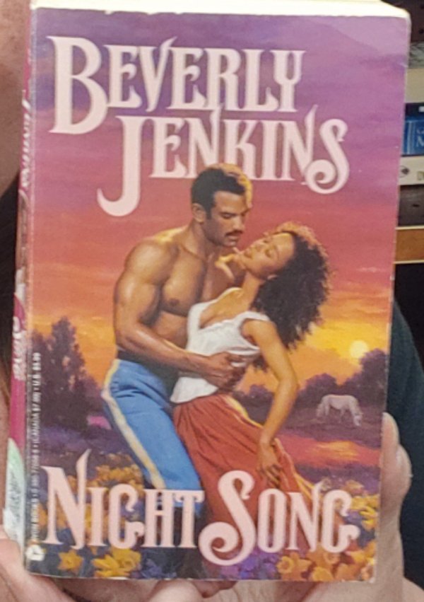 ArtOfTheClinch's tweet photo. February is a great time for some Beverly Jenkins appreciation!  Night Song was a groundbreaking historical romance published in 1994 (cover on the left). It was reissued with cover on the right around 2009, I think. The original is highly collectible &amp; sought after ❤ https://t.co/bH8JgEoe1l