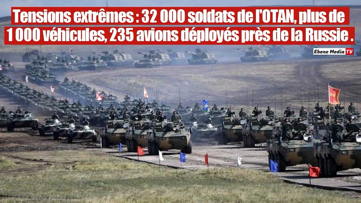 FilFrance's tweet image. Le président biélorusse, Alexandre Loukachenko, a déclaré que 32 000 soldats de l'OTAN, plus de 1 000 véhicules blindés, 235 avions et hélicoptères sont stationnés près des frontières russes et biélorusses.
La France doit immédiatement quitter l'OTAN