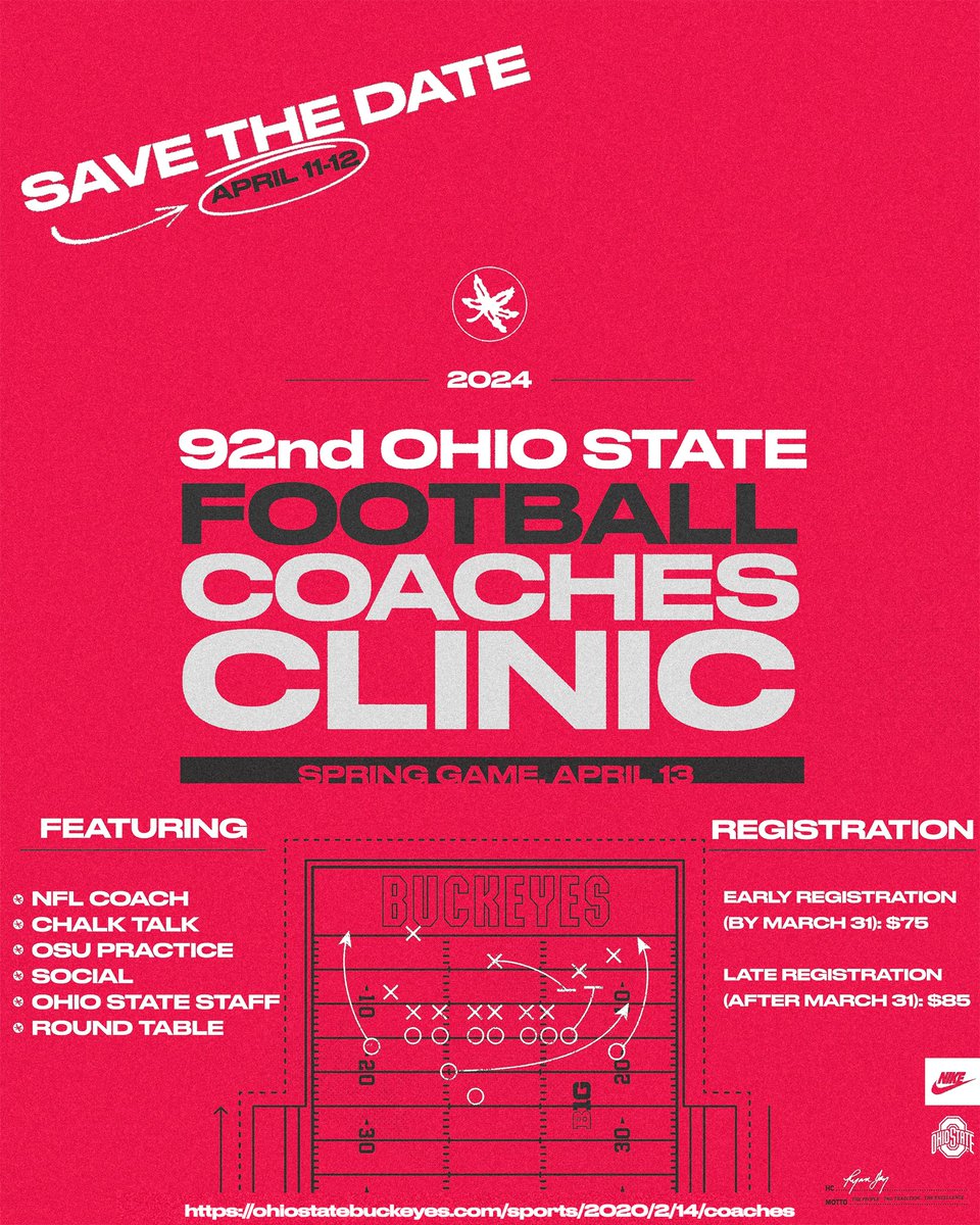 Come Out and Learn from the Best!! @OhioStateFB Spring Coaches Clinic!