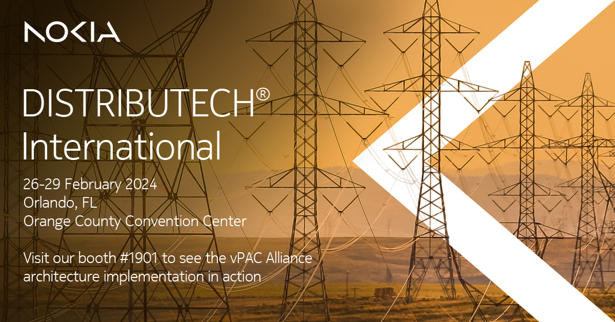 At #DistribuTech24 booth #1901, <a href="/Nokia/">Nokia</a> + <a href="/ABBgroupnews/">ABB</a>, Albedo, <a href="/Dell/">Dell</a>, <a href="/Intel/">Intel</a>, @MeggerUK &amp; <a href="/VMWare/">VMware</a>, will showcase at a virtual substation using the #vPACAlliance (nokia.ly/3wpHiuG) architecture that is open, standards-based, interoperable &amp; secure. nokia.ly/49jCSDD