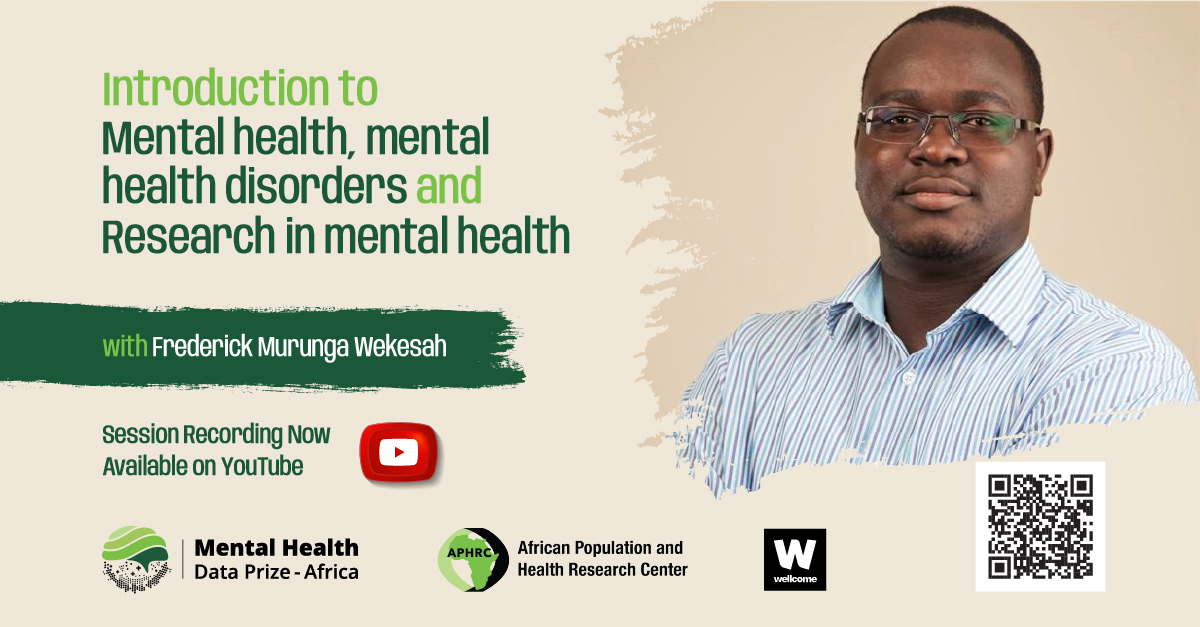 Missed the insightful session on "Introduction to Mental Health, Mental Health Disorders and Research in Mental Health" with Frederick Murunga Wekesah, PhD?

You can catch up by watching the recording now 👉
youtube.com/watch?v=CJ8s1t…