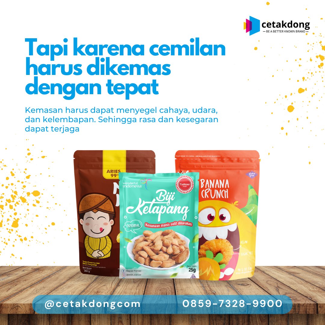 cetakdongcom's tweet photo. Kenapa kalau makan cemilan bikin nagih? Ternyata bukan karena ada mecinnya. Tapi karena keajiban kemasannya 😱https://t.co/kofOpLLOq5
#cetakkemasanmurah #cetakdongcom #cetakkemasanmakanan #cetakkemasansnack #kemasansnack #kemasanmakanan #makananringan #HakAngket #GISELLE https://t.co/3Y1GkC3JWT