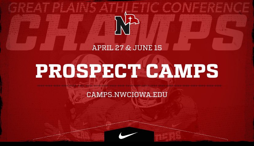 Raider Football Prospect Camps April 27* June 15 *Raider Spring Game follows camp on April 27 Register at camps.nwciowa.edu