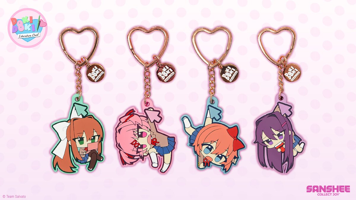 Picking a paramour is never an easy feat. The choice doesn’t get much easier when trying to pick one to keep with you with our new #DokiDokiLiteratureClub Mouse Pointer Keychains! Bring home your favorite (you know the one...) today! 💖