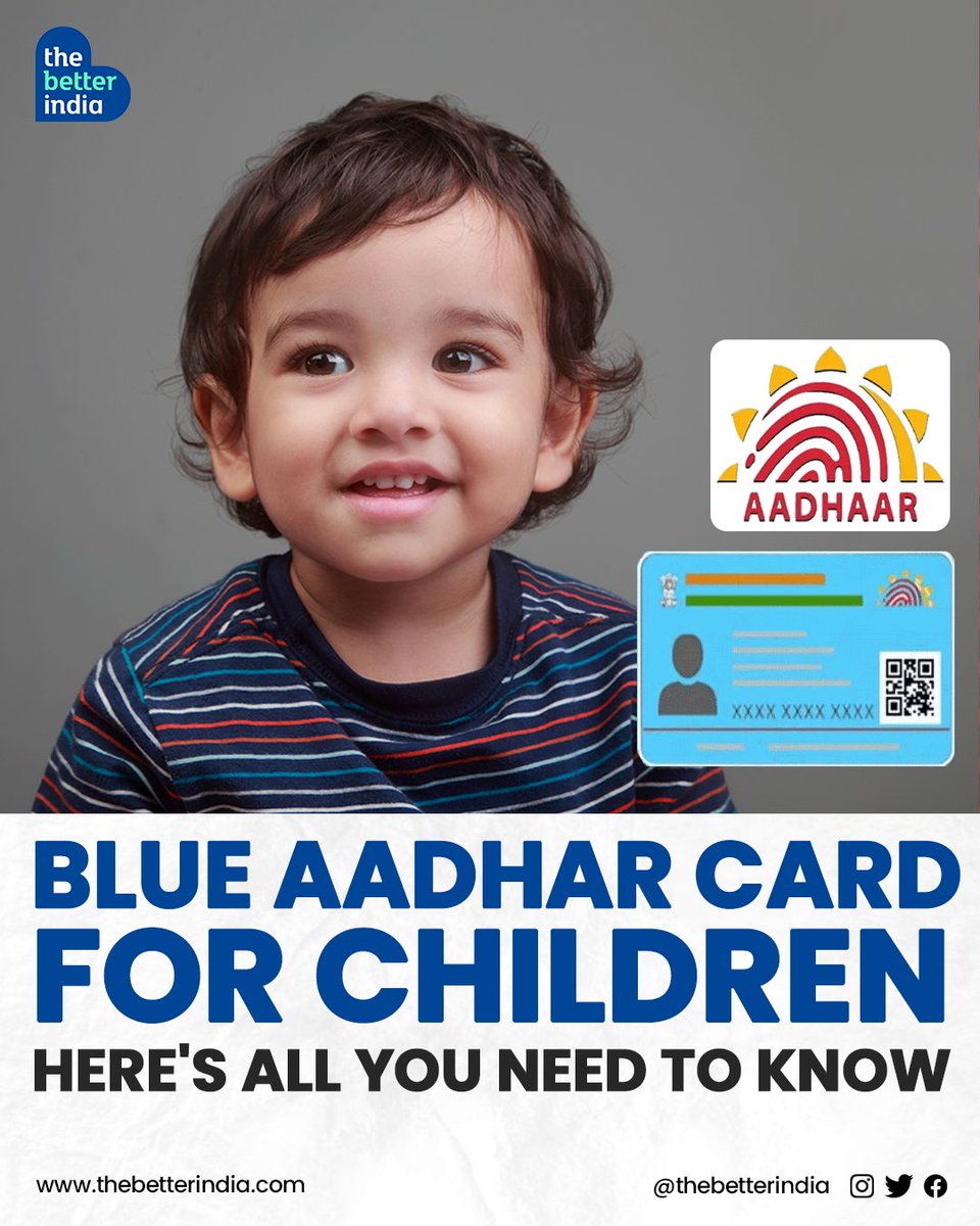 A Blue Aadhaar, also known as Baal Aadhar is more than just a cute colour!

#BaalAadhaar #EmpoweringChildren #Aadhaar #BlueAadharCard

[Baal Aadhar, Blue Aadhar, Aadhar Card]