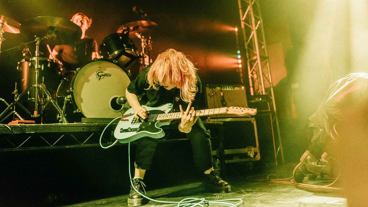 GuitarWorld's tweet photo. “I was 100% better on guitar when I was 15. Technically, I’m a much worse guitarist now – but I’m a better songwriter”: Meet Sprints, the Irish garage rockers cranking Boss Katanas in stadiums https://t.co/c8YKGZX4vU https://t.co/TTGIAL8j7M