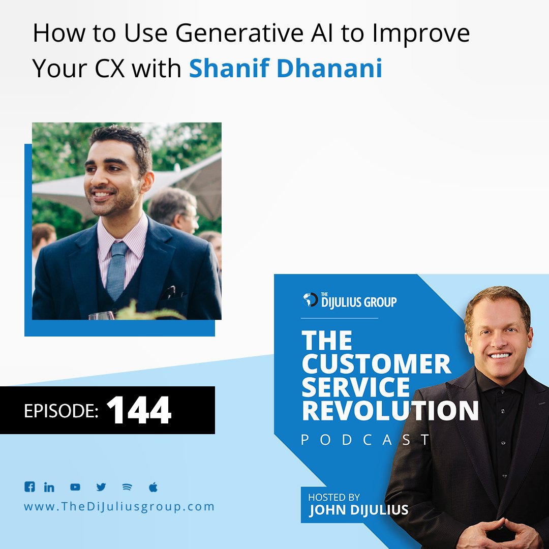 Tune in to this episode of the #CustomerServiceRevolution with Shanif Dhanani from Locusive to explore how #generativeAI is changing client interactions. Discover how to balance tech advancements with the human element in service.

Listen here → thedijuliusgroup.com/csr144