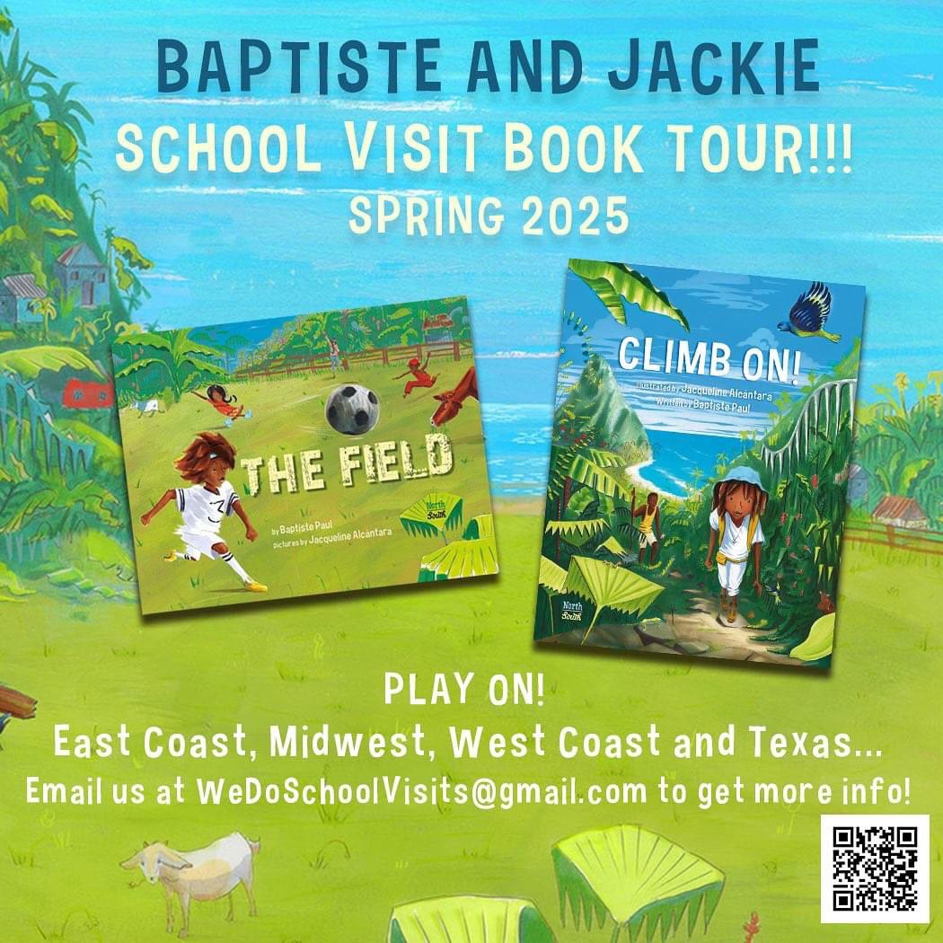 It’s been a while since I posted on X. In a few months Tony chambers and I have a book out with @charlesbridge. Here is a sneak pick at the cover. In other news, award winning illustrator Jackie Alcantara and I will be on tour next year. Connect with us. Info on flyer.