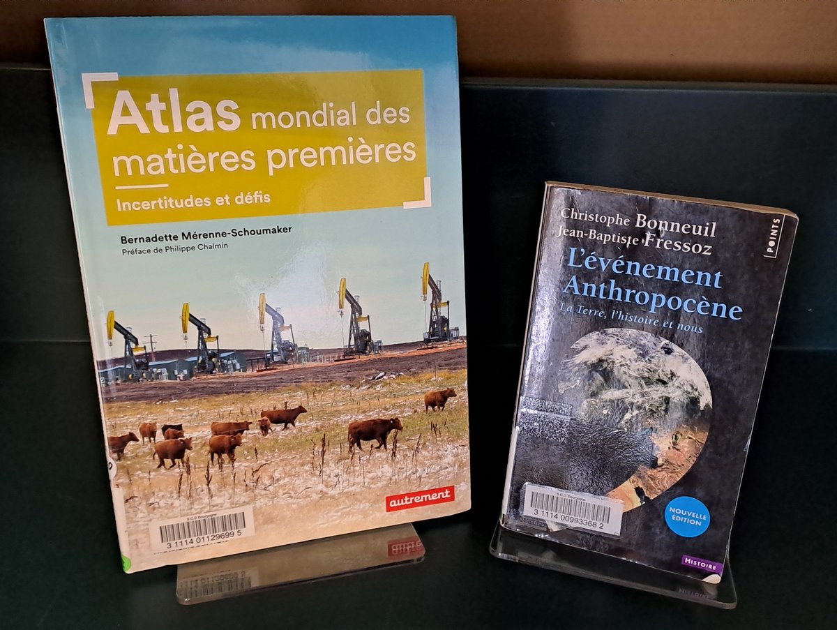 francoisejob21's tweet photo. #B2UFR Voici 2 ouvrages pour le rayon concours Géo (Environnements : approches géographiques) : 👇👇
👉 Atlas mondial des matières premières 📚
👉 L'événement Anthropocène 📚
#Concours2025 #CAPESHG #Concours2024 #AgrégationGéographie https://t.co/3Kwfts5RkP