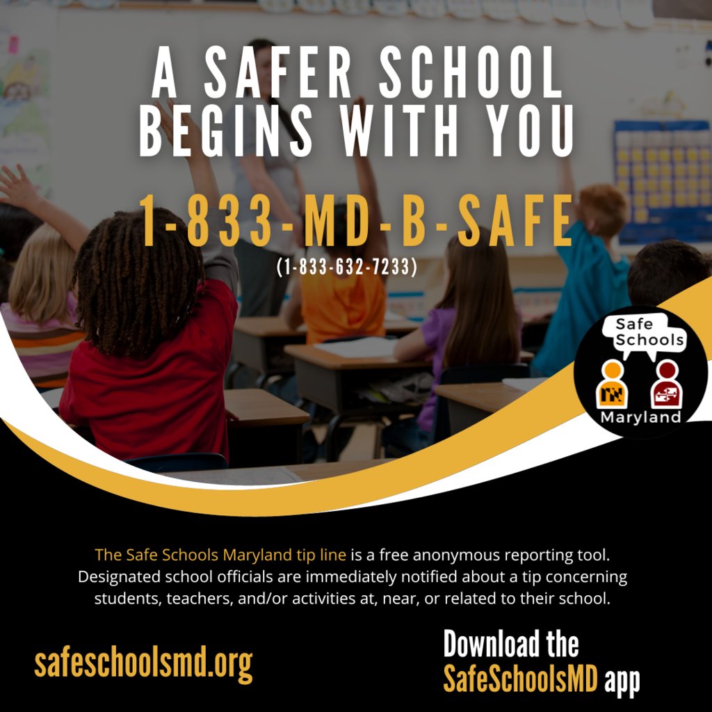 Always Anonymous, Always Available. There are many ways you can submit an anonymous tip to Safe Schools Maryland. Save this phone number and/or download the app to keep this information readily available. #WeAreWorcester #PartnershipsInAction