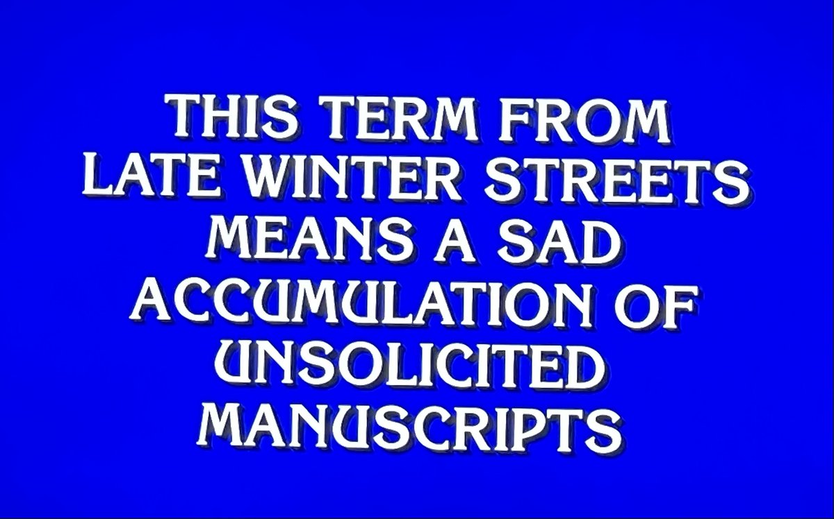From @Jeopardy last night. No one knew the answer. Clearly none of the players were writers! #writing #writinglife