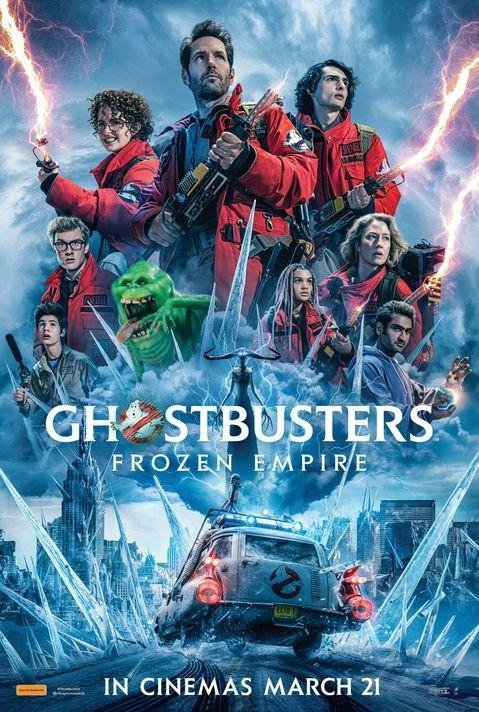 GhostbustersNet's tweet photo. New Ghostbusters: Frozen Empire movie poster. https://t.co/dBwkxlaZSx