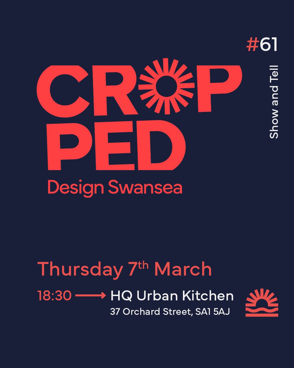 Get ready to be blown away by the incredible creativity at our annual show and tell event Design Swansea: Cropped. ✨

Witness the incredible creative work in Swansea and beyond. Don't miss out, be inspired and amazed! 🎨 👀

🎟 Grab a free ticket here:
skiddle.com/e/37890390