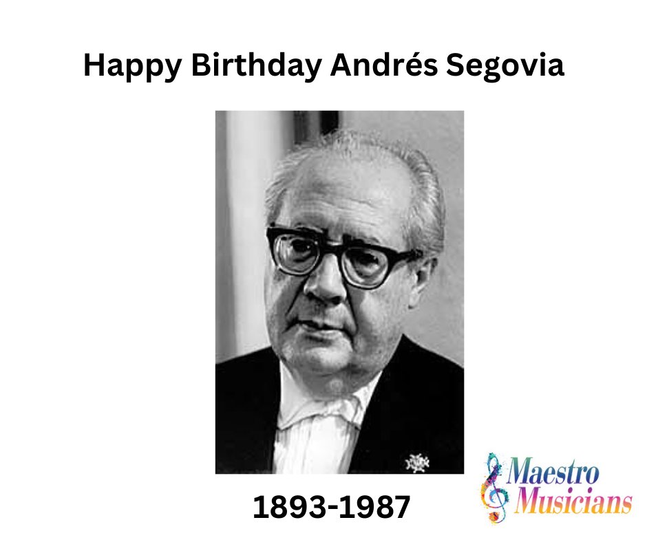 music2culture's tweet image. 🎸🌟 Celebrating the Maestro of the Classical Guitar – Happy Birthday, Andrés Segovia! 🌟🎸

#AndrésSegovia #MaestroMusicians #ClassicalGuitar #HappyBirthdaySegovia #GuitarLegend #MusicalLegacy