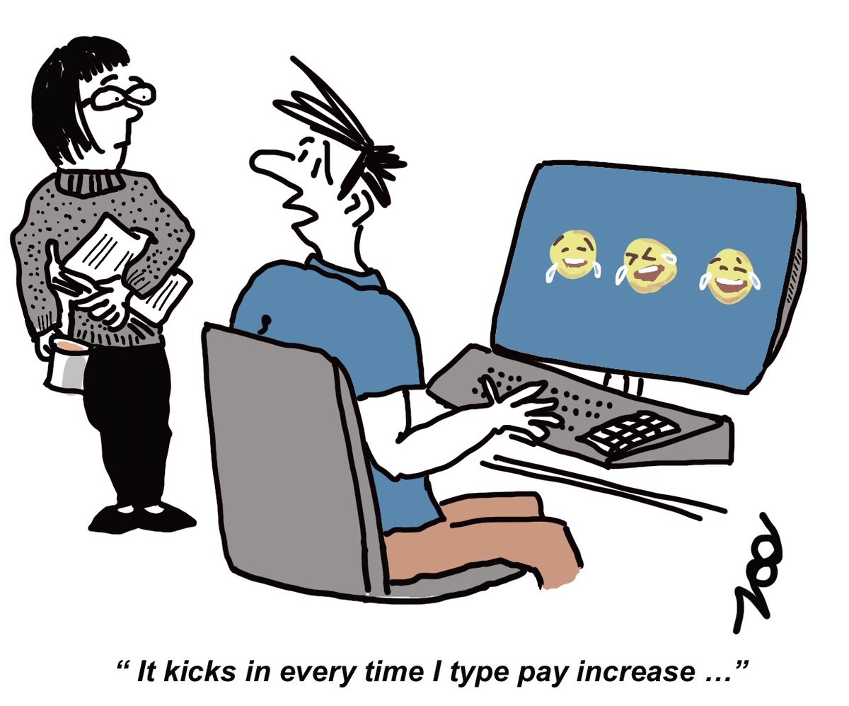 tonynoon642's tweet photo. Still happy working from home ? #wfh #payincrease #tonynoon #cartoon https://t.co/UKWb14GPe6