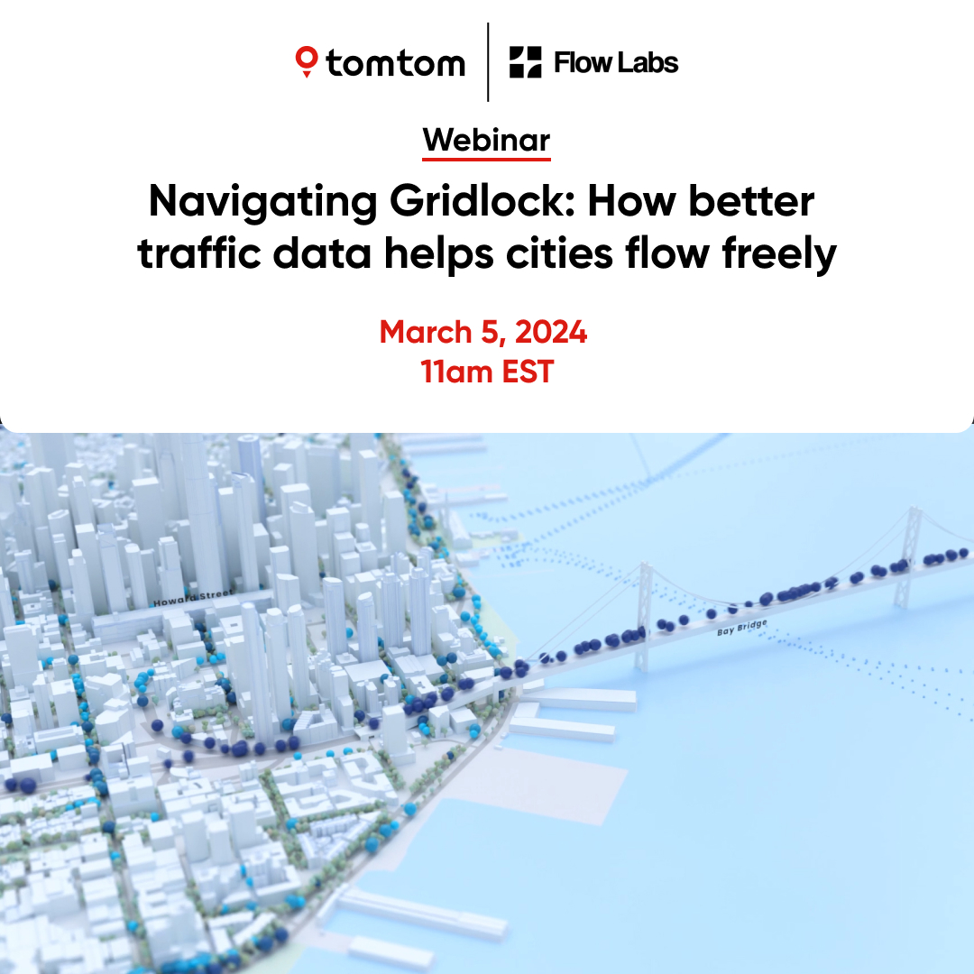 🚨#Webinar Alert! Congestion comes at a high cost for cities. But what’s the best way to beat gridlock? 🚙🚌🚗 Join our webinar with @trafficflowlabs to see how traffic data can keep cities moving smoothly. Register now: bit.ly/48tPSWq