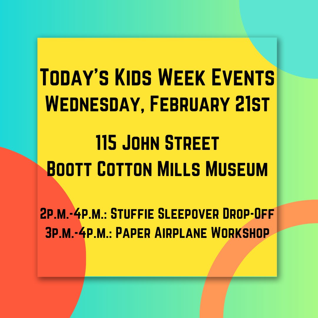 It's #LowellKidsWeek! Check out our offerings for the day.  For more information on details on these events, visit go.nps.gov/1blqoo.  

You can also visit lowellkidsweek.org to learn about all the offerings around the city today.

#LowellNPS #LikeLowell