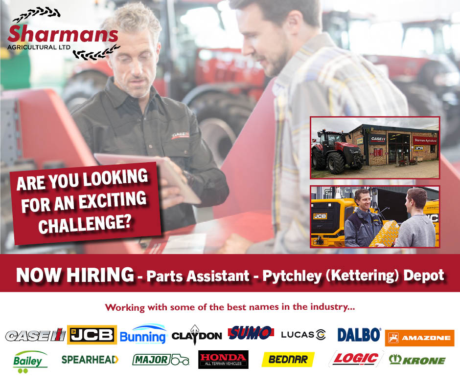 📢We are hiring - a Parts Assistant at our Pytchley depot📢
Apply today - ow.ly/Kewz50QB0Eb

#SharmansTeam #DealerMakesTheDifference #AgriculturalJobs  #HiringNow #JobOpening #JobOpportunity #Pytchley
