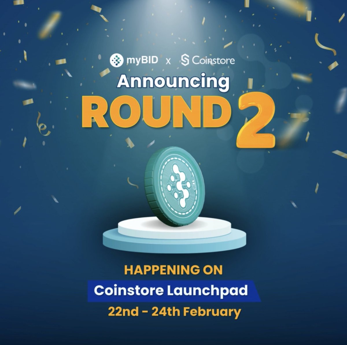 myBIDOfficial's tweet photo. Drumroll please.... 🥁

We are excited to announce that due to overwhelming demand on our Coinstore Launchpad, we will be having a second round from tomorrow to the 24th! 📆

Our first round had an oversubscription of 420% (that's not a joke 👀), any guesses for round 2? 🚀 https://t.co/xxsHpz9rru
