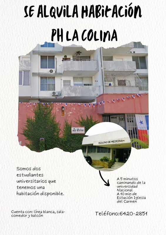 mary_esther1414's tweet photo. Holaa, habitación disponible a pasos de Universidad de Panamá y CSS. Edificio tranquilo, buenos roomies.

Dale Rt para que llegue a más gente 🫶 https://t.co/xXN8sPEeEK