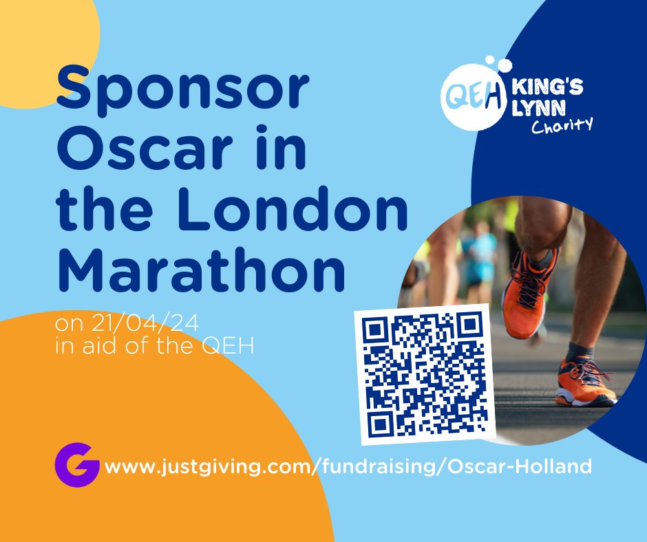 Donate to Oscar's JustGiving page to show your support by visiting justgiving.com/fundraising/Os…

Interested in fundraising for the QEH? Get your free fundraising pack now by emailing Charity@qehkl.nhs.uk 

#QEHKingsLynn #QEHKLCharity #PleaseDonate #DonateNow #LondonMarathon