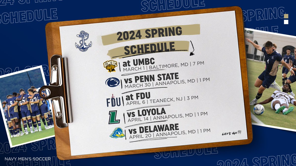 Ready for some spring ⚽

Our 2024 spring exhibition schedule has been announced...

📰 tinyurl.com/2yodk8dy

#GoNavy | <a href="/NCAASoccer/">NCAA Soccer</a>