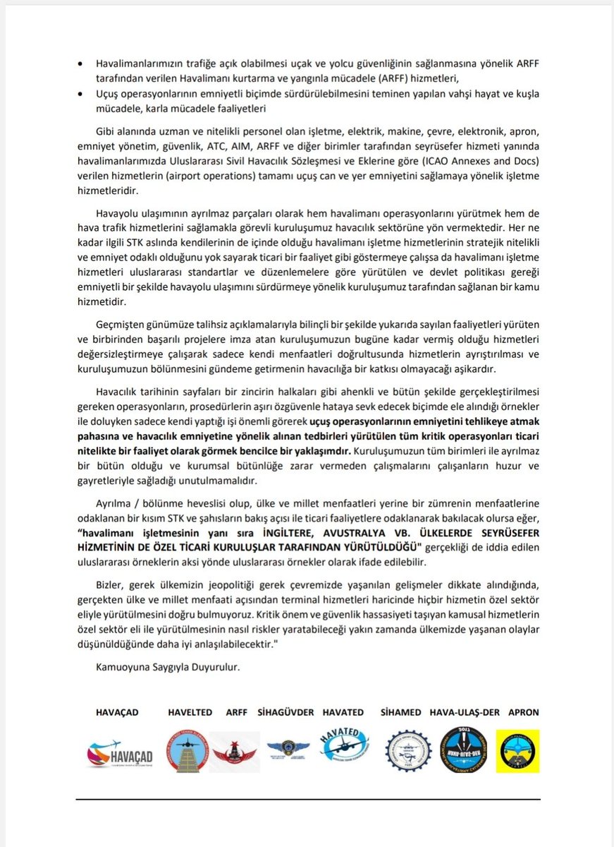 SihamedDernek's tweet photo. DHMİ'de faaliyet gösteren derneklerden ortak açıklama. 

Kamuoyuna Saygıyla Duyurulur.

@RTErdogan
@_cevdetyilmaz
@tcbestepe 
@a_uraloglu 
@memetsimsek 
@dhmihkeskin 
@dhmikurumsal https://t.co/e2M1IvxxKP