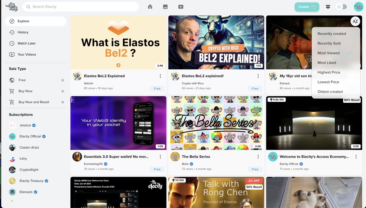 Most popular Video NFTs on Elacity so far! Next week we are in Denver for <a href="/EthereumDenver/">ETHDenver 🏔🦬🦄</a> to talk about our innovation, and what Elastos is up to with <a href="/Be_Layer2/">BeL2</a>. 

Elacity v2.0.3 next week with ERC404 support, we have strong ideas on how to innovate it into dDRMv2, which